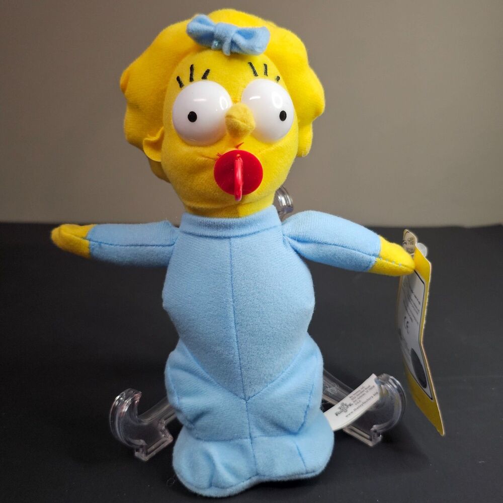 NWT Simpsons Beanbag Plush Maggie Applause 9" Doll 2007 Matt Groening Pacifier